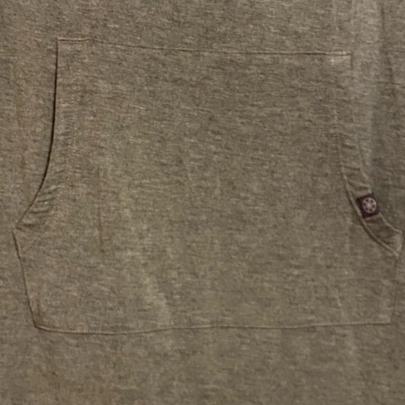 Gaiam short sleeve hoodie yoga dress grey Size LG with pocket - Picture 8 of 10